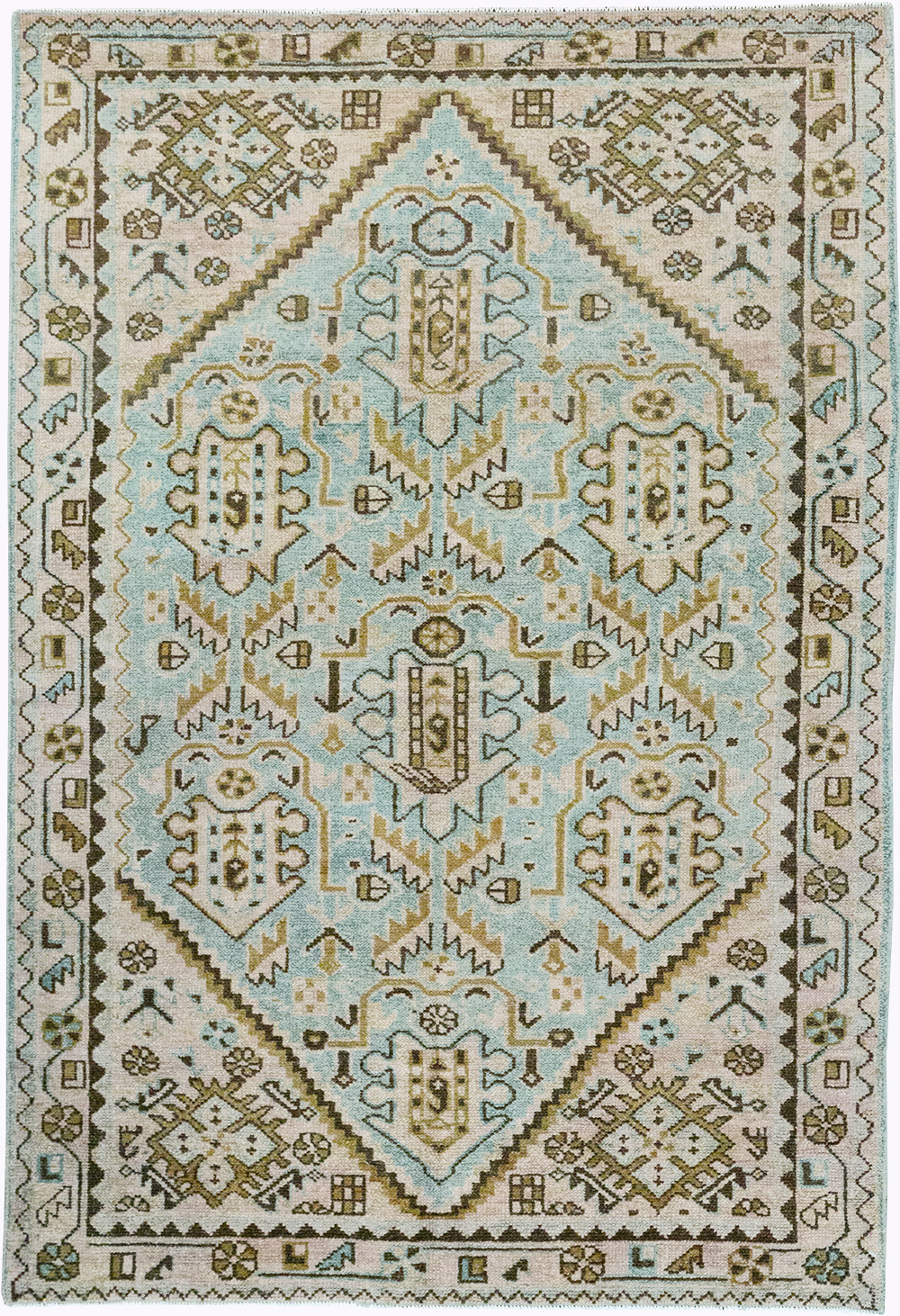 Vintage Persian Malayer Throw Rug, No.32807 - Gsblank