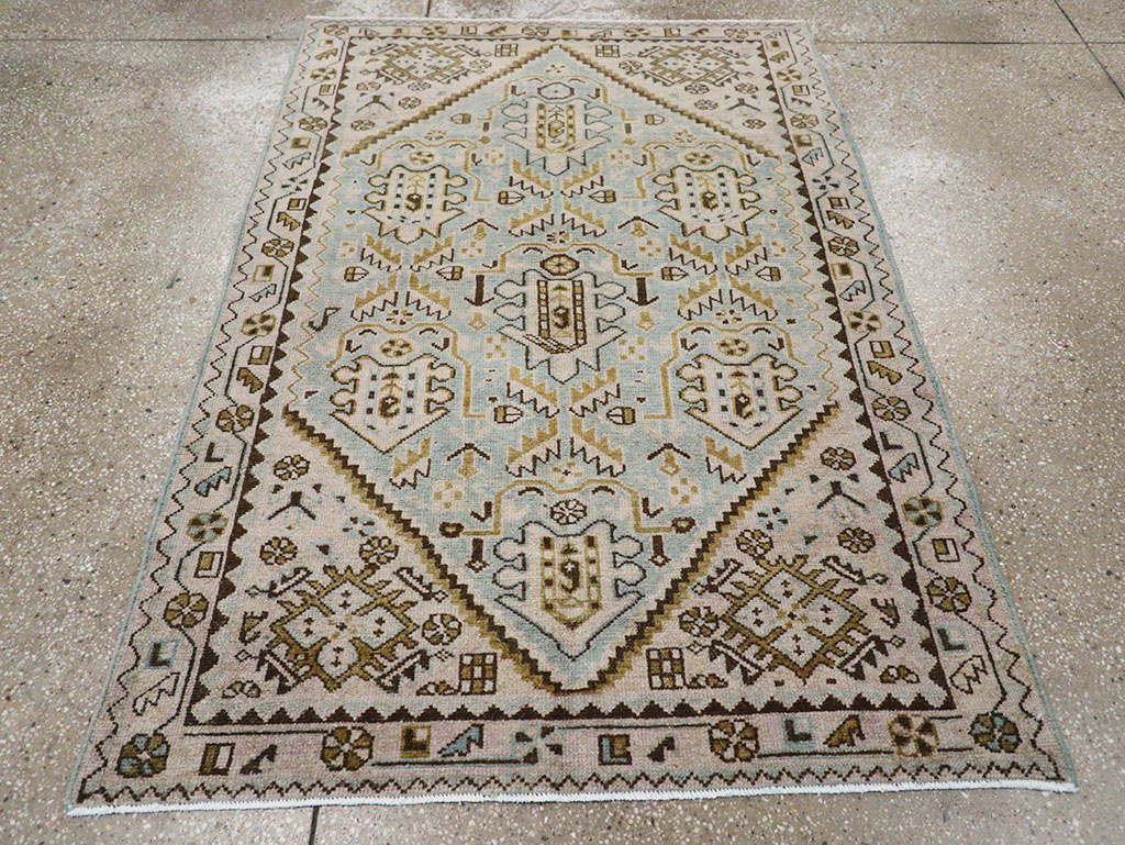 Vintage Persian Malayer Throw Rug, No.32807 - Gsblank