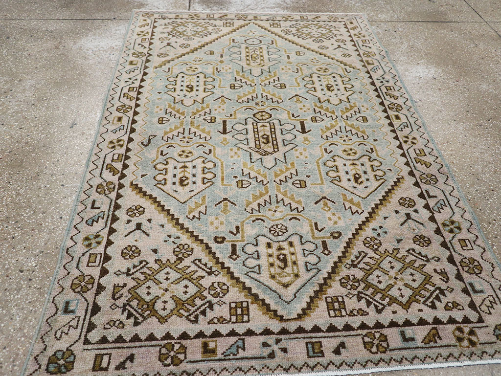 Vintage Persian Malayer Throw Rug, No.32807 - Gsblank