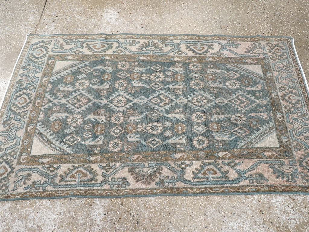 Vintage Persian Malayer Throw Rug, No.32808 - Gsblank