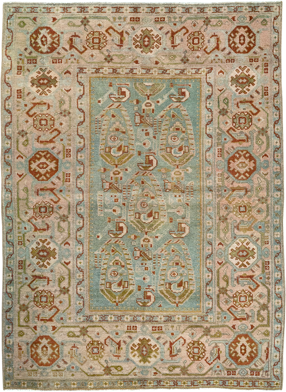 Vintage Persian Malayer Throw Rug, No.32809 - Gsblank