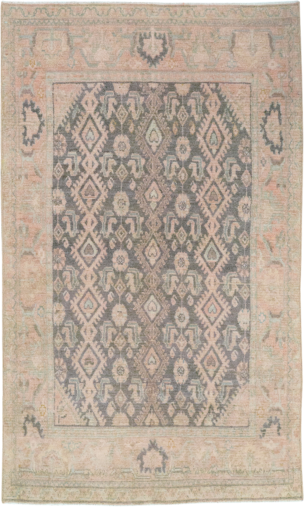 Vintage Persian Malayer Throw Rug, No.32810 - Gsblank