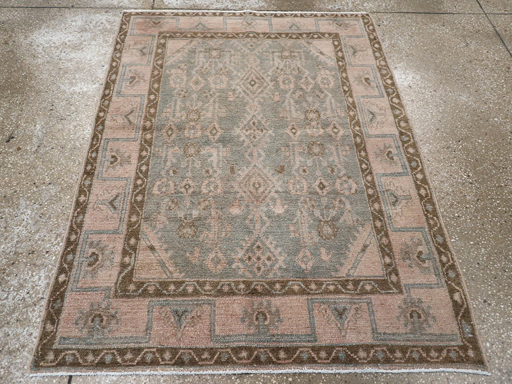 Vintage Persian Malayer Throw Rug, No.32811 - Gsblank