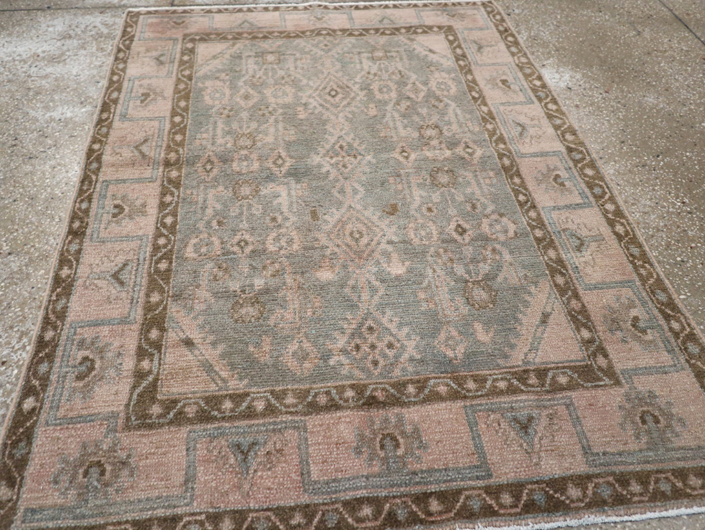 Vintage Persian Malayer Throw Rug, No.32811 - Gsblank