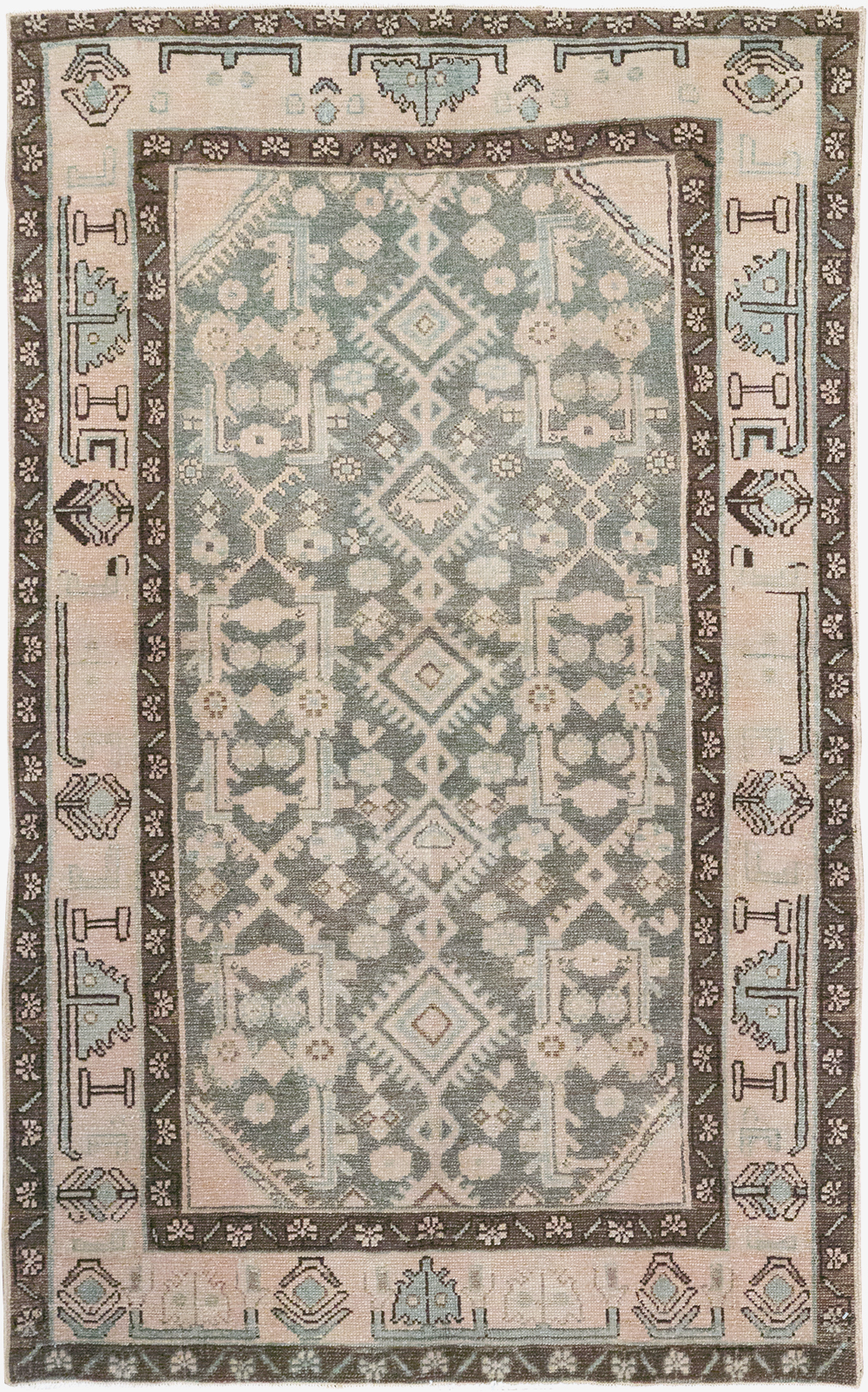 Vintage Persian Malayer Throw Rug, No.32813 - Gsblank