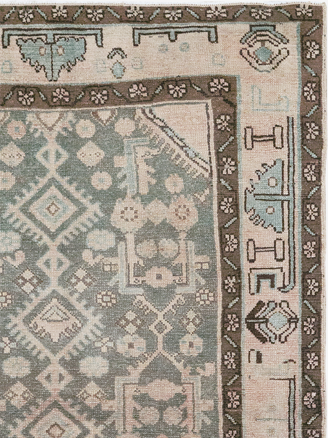 Vintage Persian Malayer Throw Rug, No.32813 - Gsblank