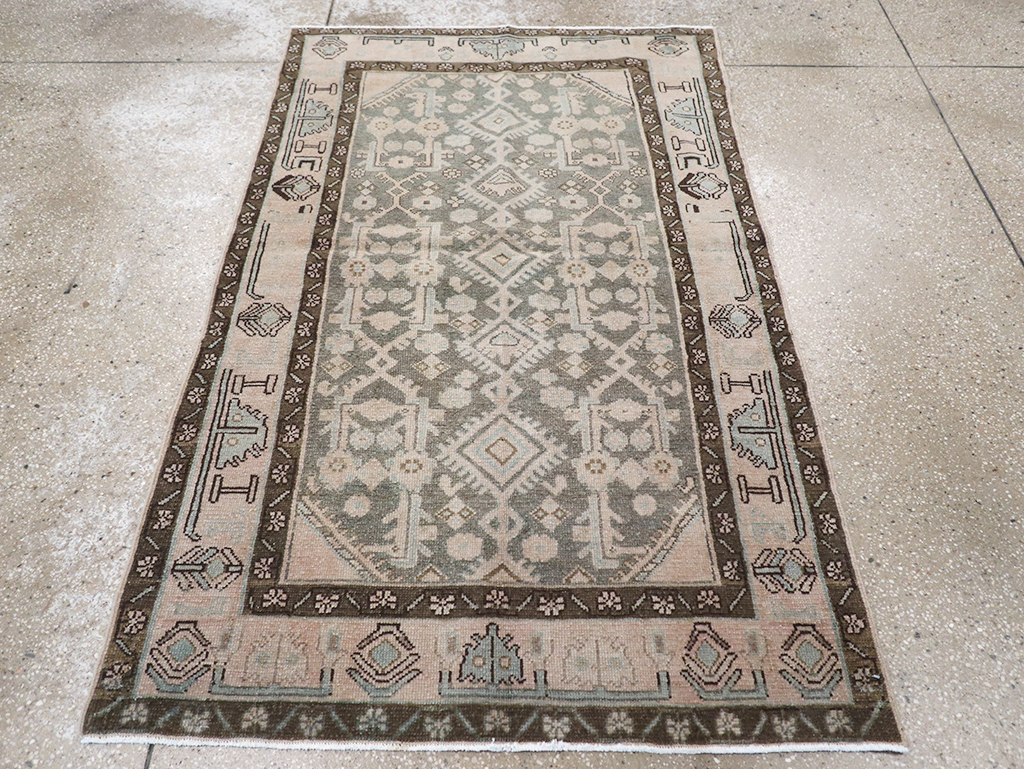 Vintage Persian Malayer Throw Rug, No.32813 - Gsblank