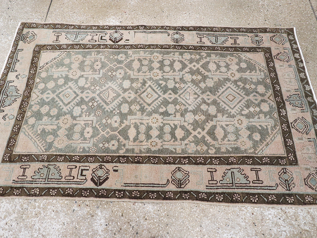 Vintage Persian Malayer Throw Rug, No.32813 - Gsblank