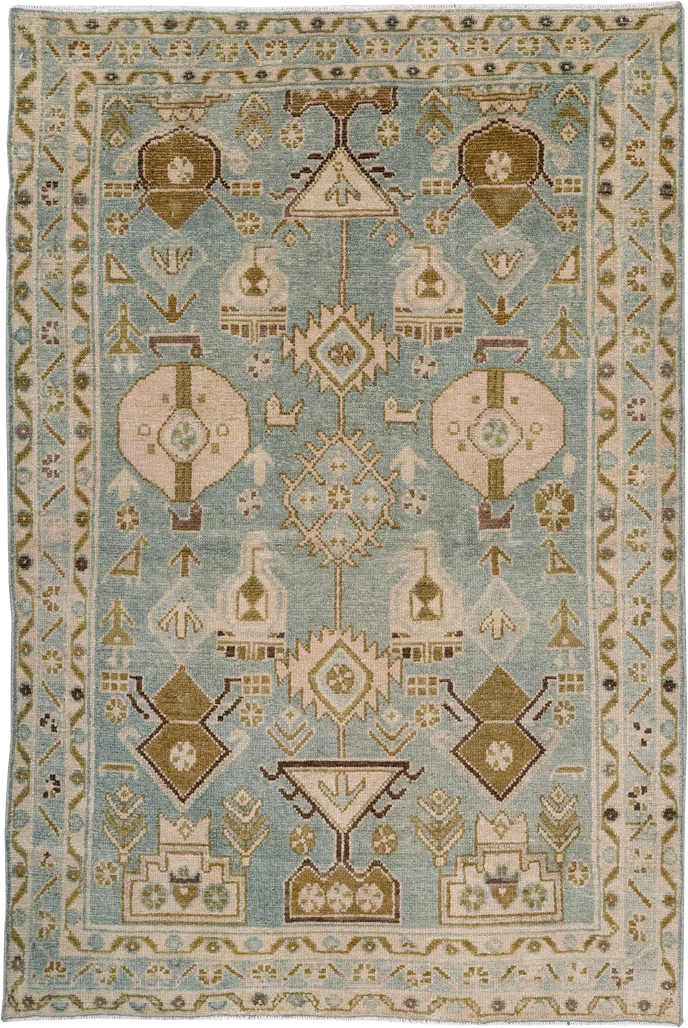 Vintage Persian Malayer Throw Rug, No.32815 - Gsblank