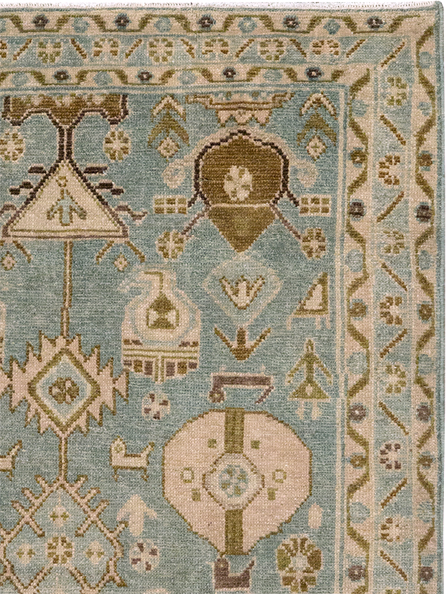 Vintage Persian Malayer Throw Rug, No.32815 - Gsblank