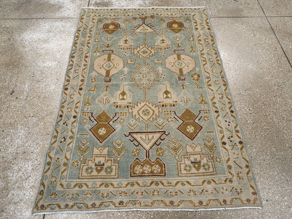 Vintage Persian Malayer Throw Rug, No.32815 - Gsblank