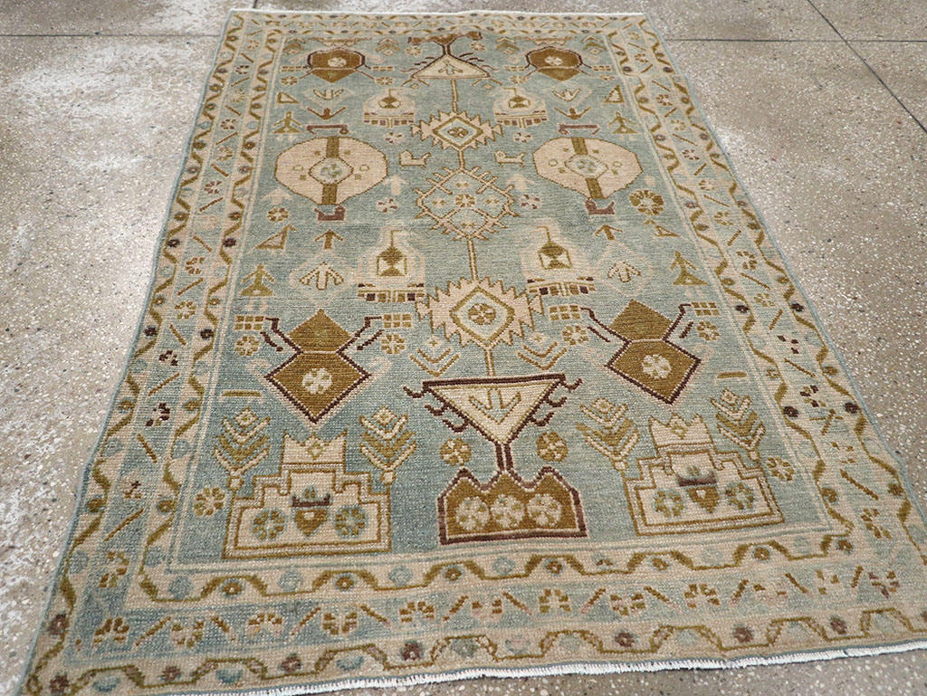 Vintage Persian Malayer Throw Rug, No.32815 - Gsblank