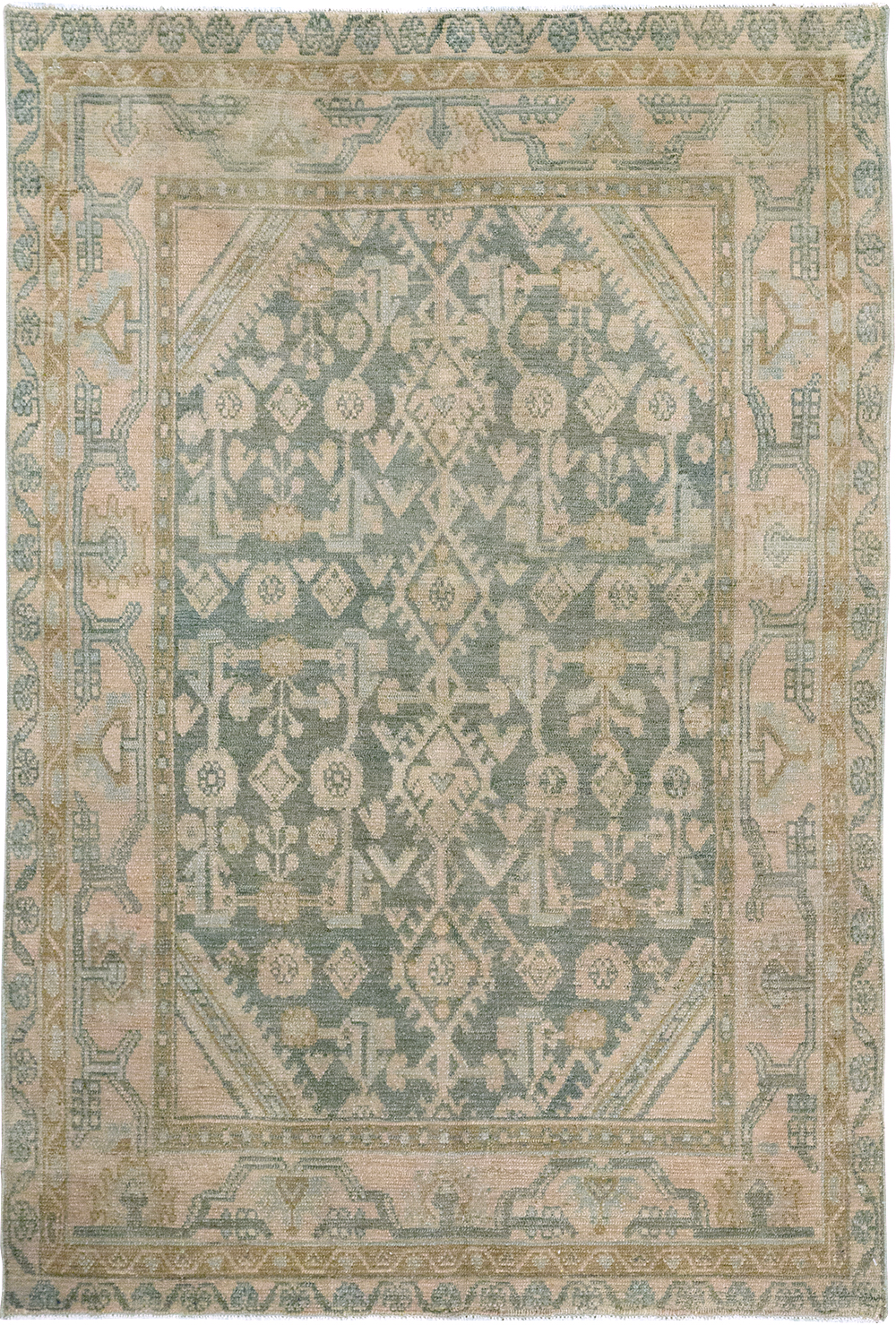 Vintage Persian Malayer Throw Rug, No.32816 - Gsblank