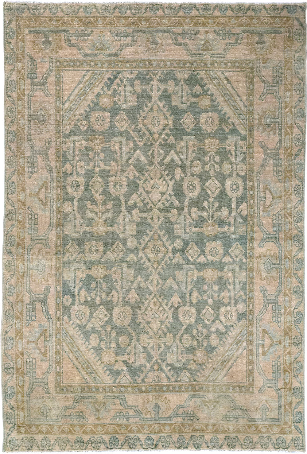 Vintage Persian Malayer Throw Rug, No.32816 - Gsblank