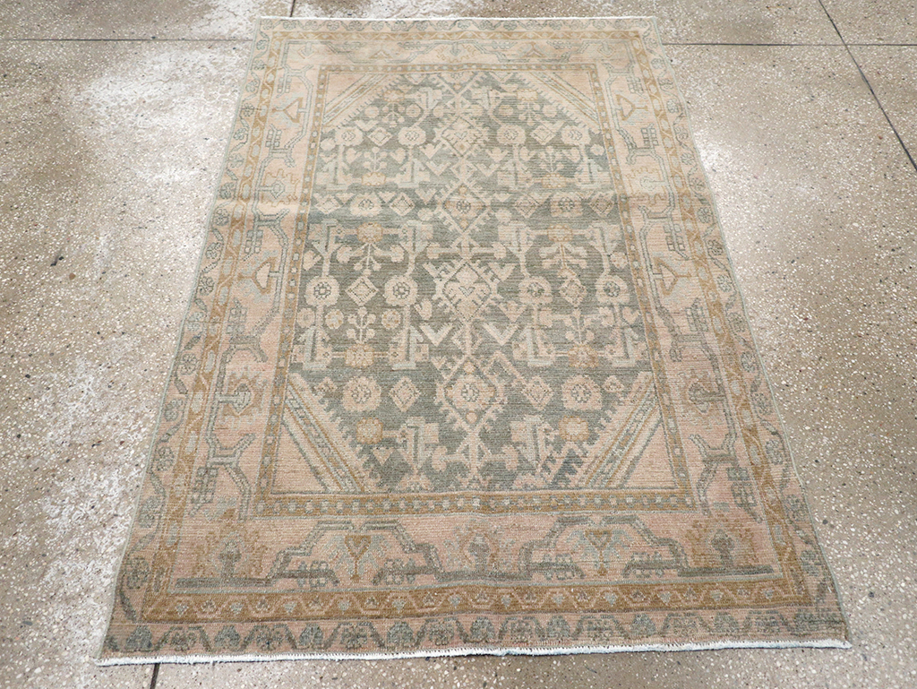 Vintage Persian Malayer Throw Rug, No.32816 - Gsblank