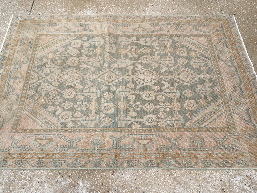 Vintage Persian Malayer Throw Rug, No.32816 - Gsblank