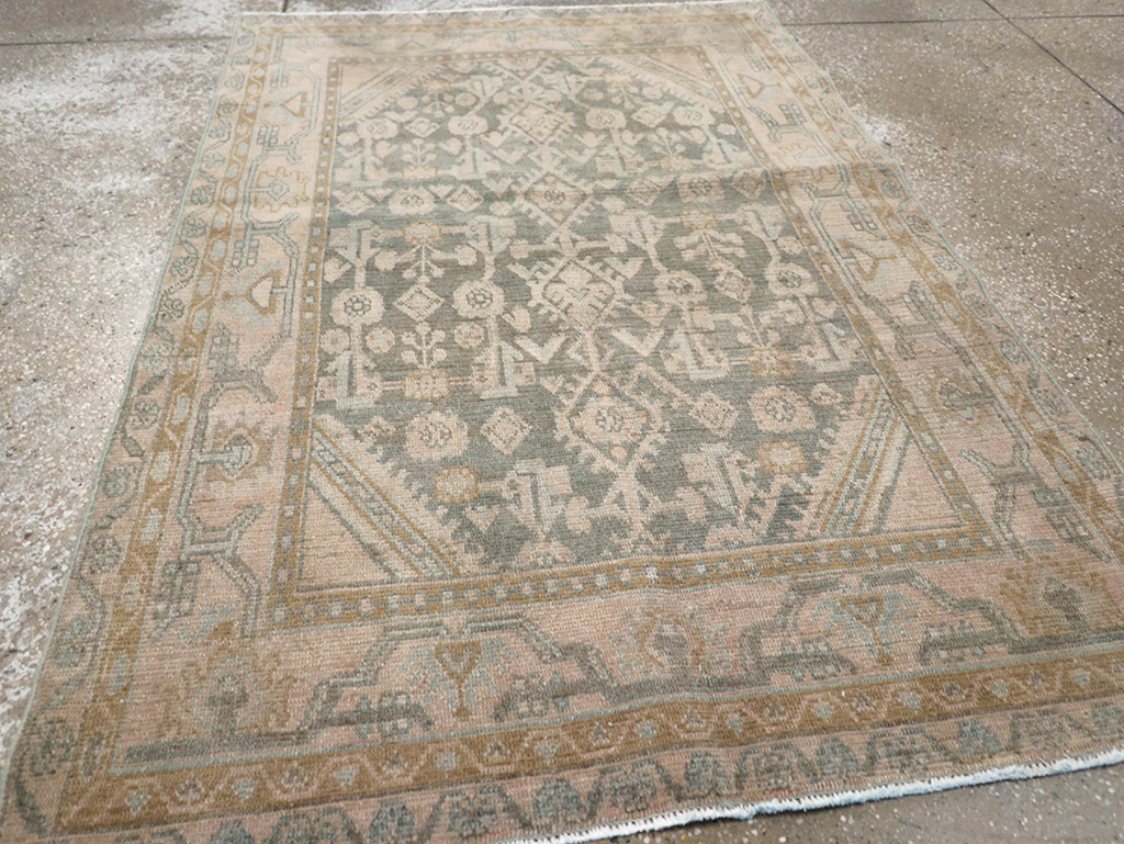 Vintage Persian Malayer Throw Rug, No.32816 - Gsblank