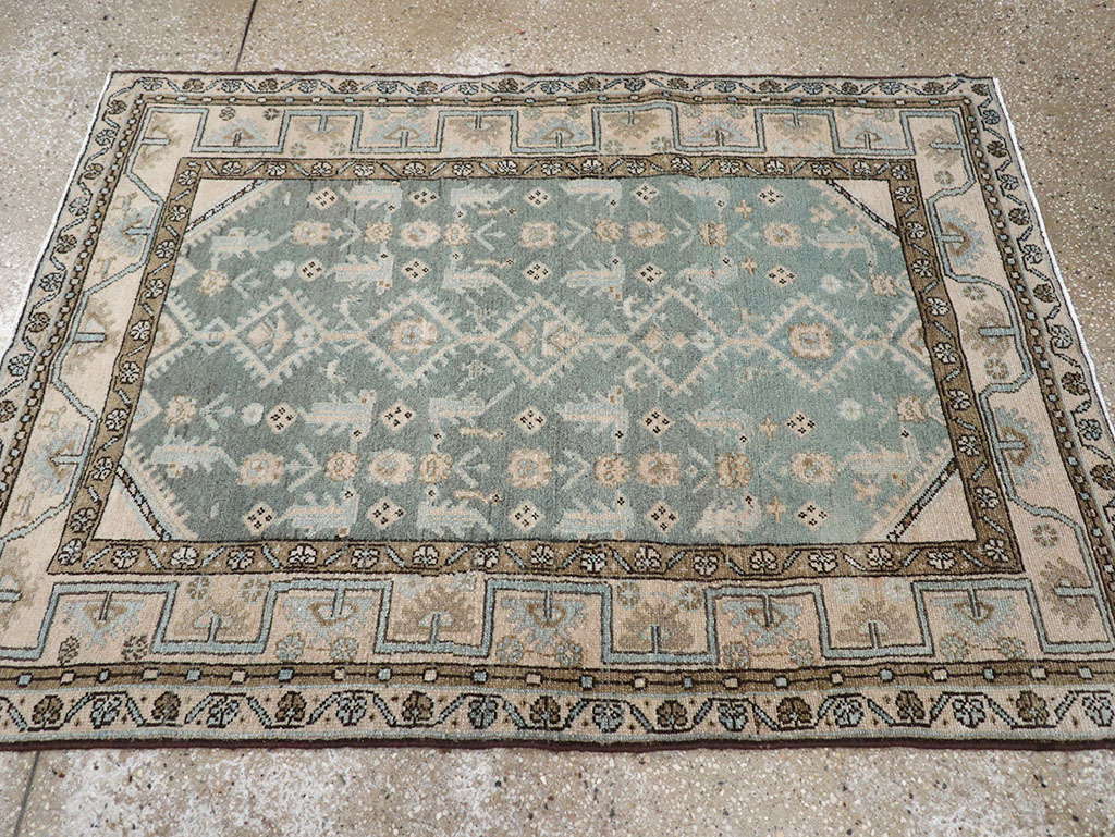 Vintage Persian Malayer Throw Rug, No.32817 - Gsblank
