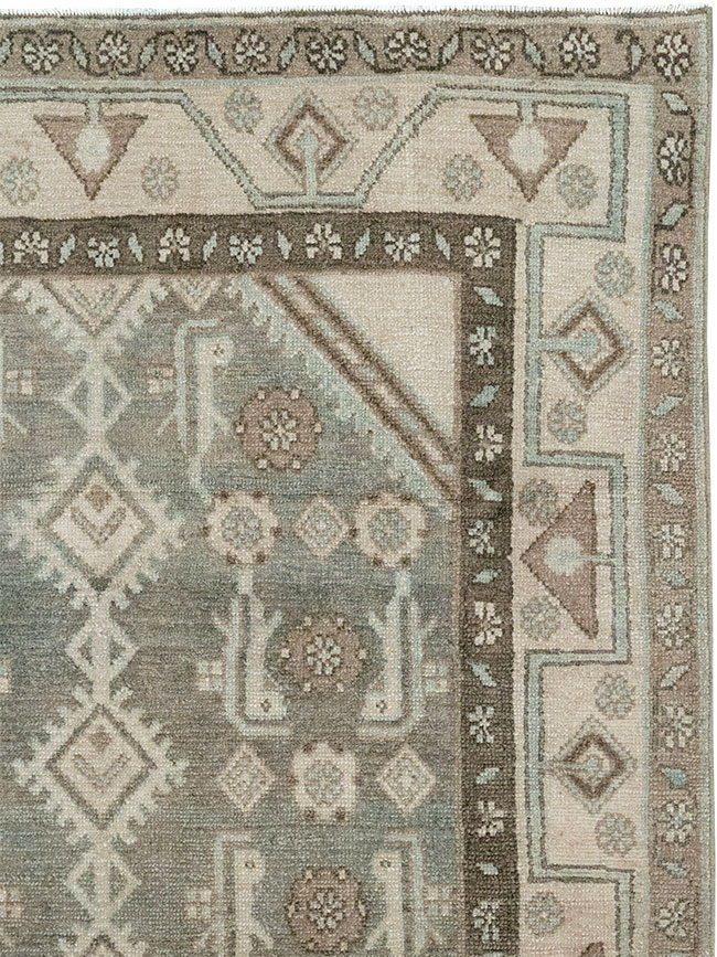 Vintage Persian Malayer Throw Rug, No.32819 - Gsblank