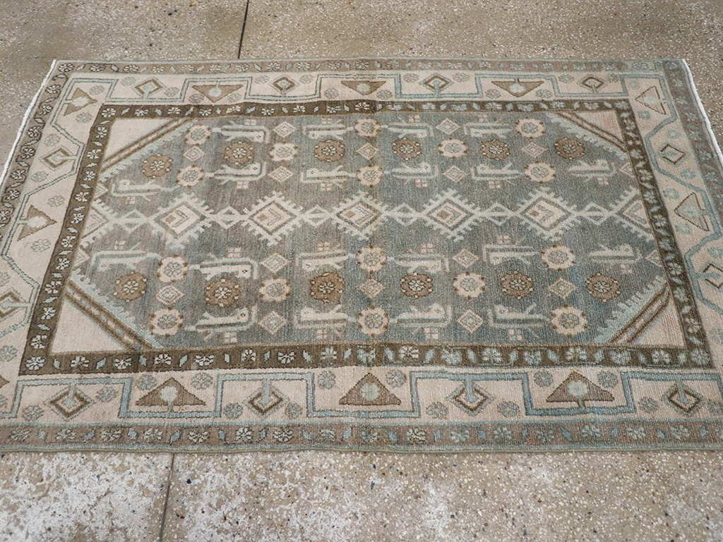 Vintage Persian Malayer Throw Rug, No.32819 - Gsblank