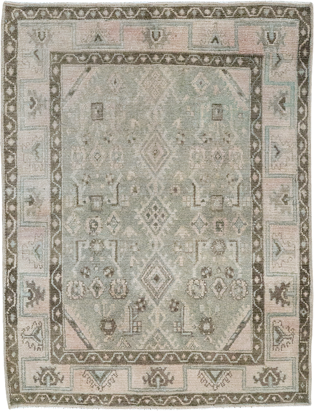 Vintage Persian Malayer Throw Rug, No.32820 - Gsblank