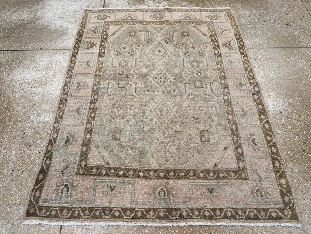 Vintage Persian Malayer Throw Rug, No.32820 - Gsblank