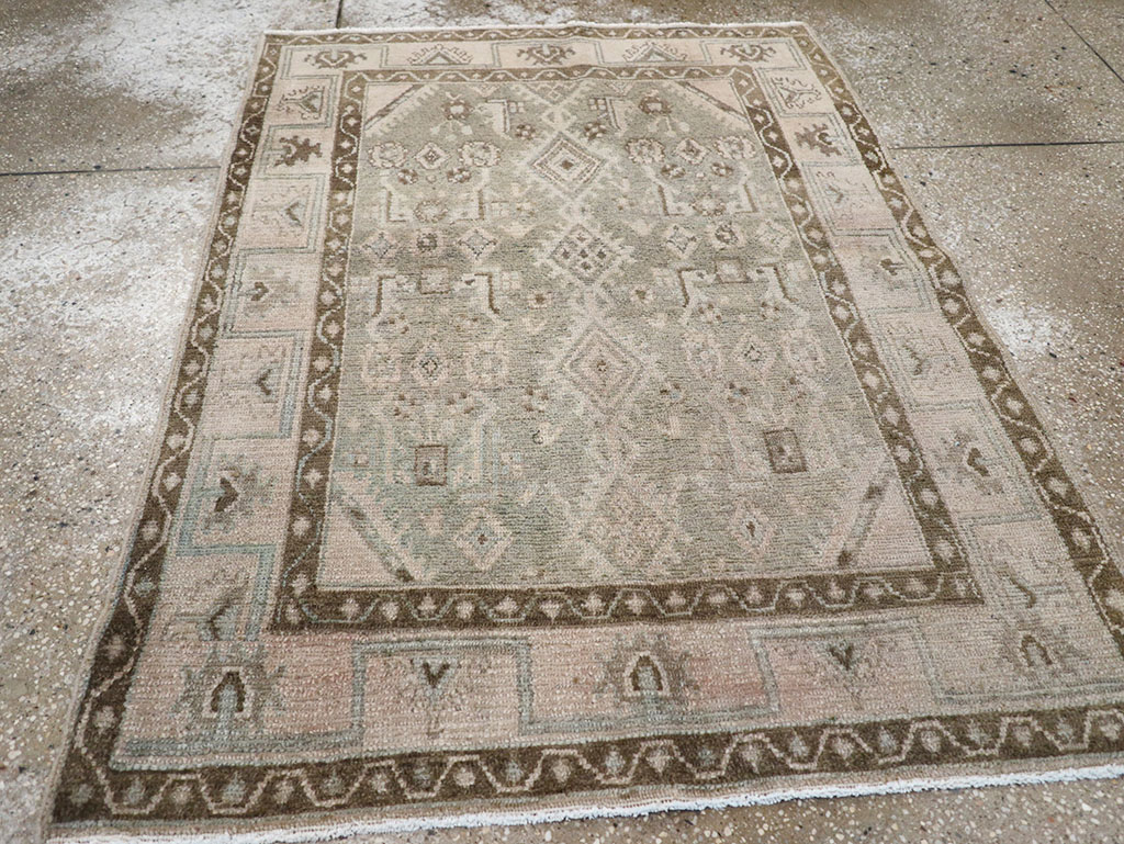 Vintage Persian Malayer Throw Rug, No.32820 - Gsblank