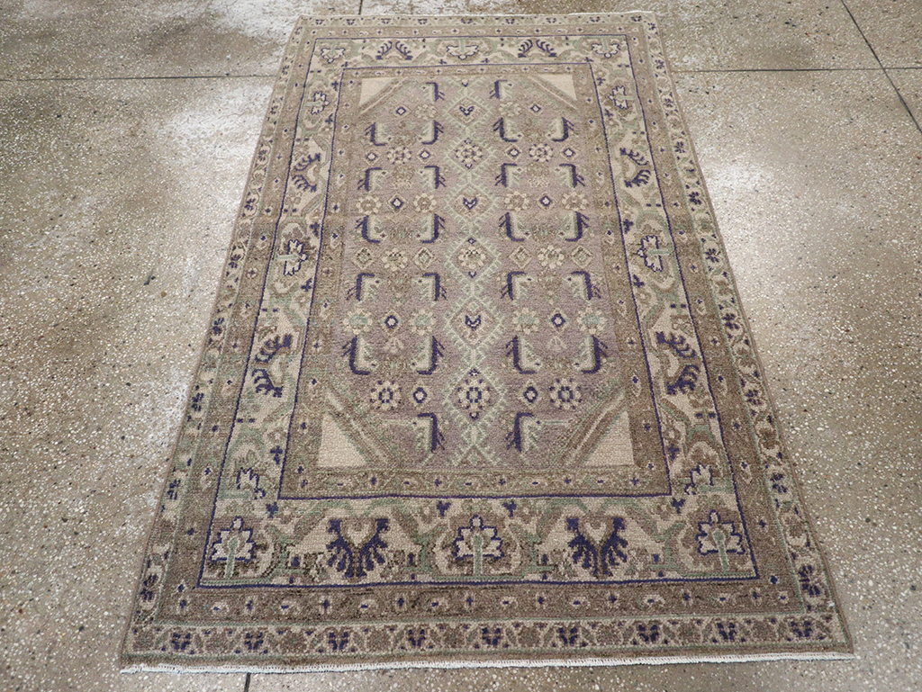 Vintage Persian Malayer Throw Rug, No.32824 - Gsblank