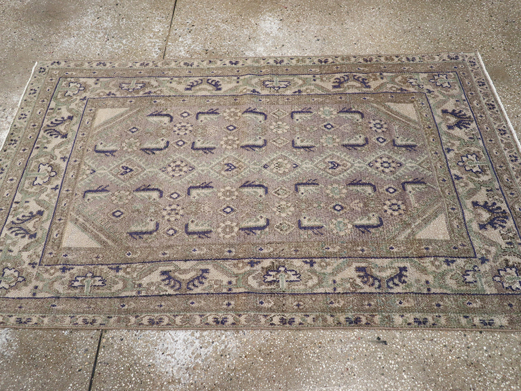 Vintage Persian Malayer Throw Rug, No.32824 - Gsblank