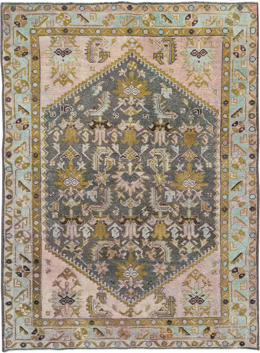 Vintage Persian Malayer Throw Rug, No.32825 - Gsblank