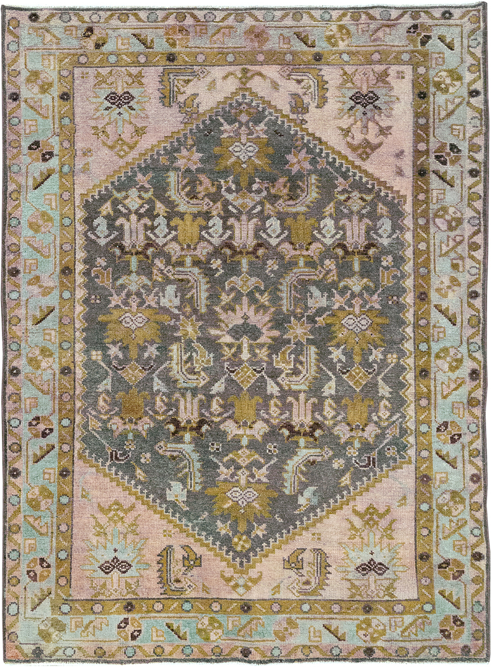 Vintage Persian Malayer Throw Rug, No.32825 - Gsblank