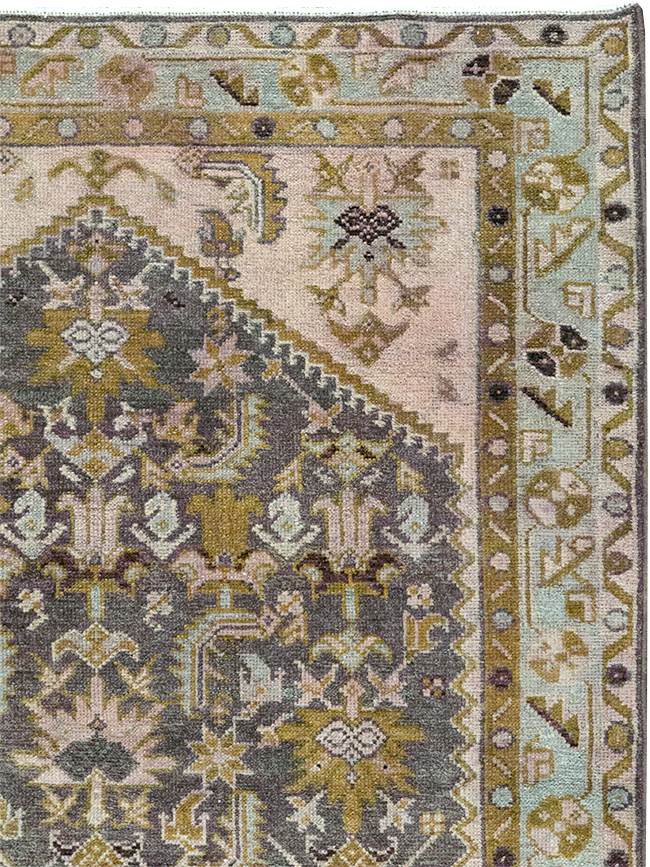 Vintage Persian Malayer Throw Rug, No.32825 - Gsblank