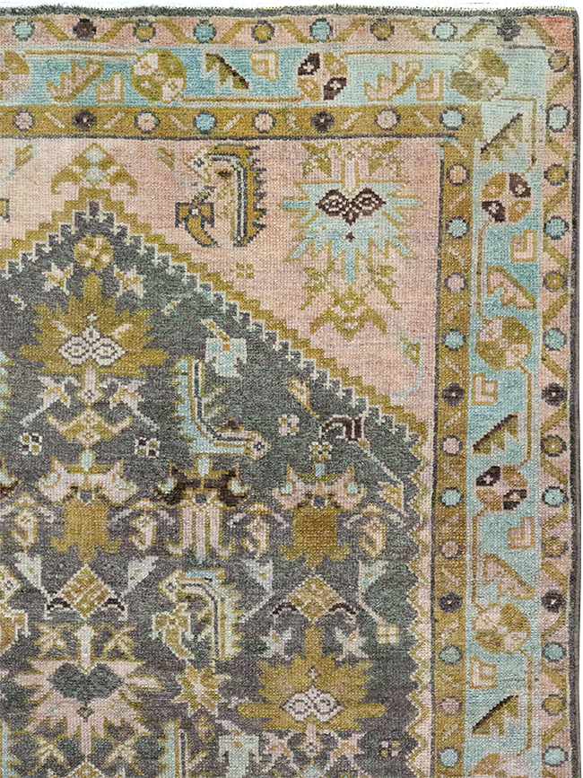 Vintage Persian Malayer Throw Rug, No.32825 - Gsblank
