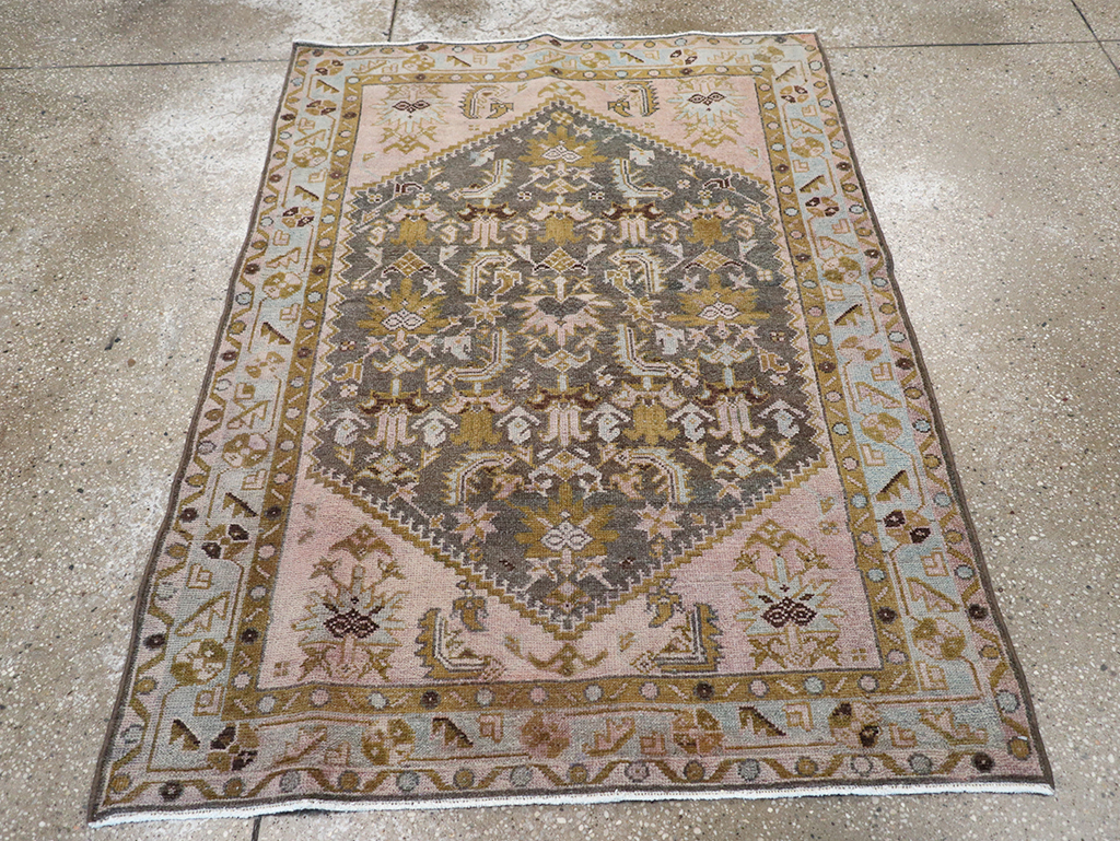 Vintage Persian Malayer Throw Rug, No.32825 - Gsblank