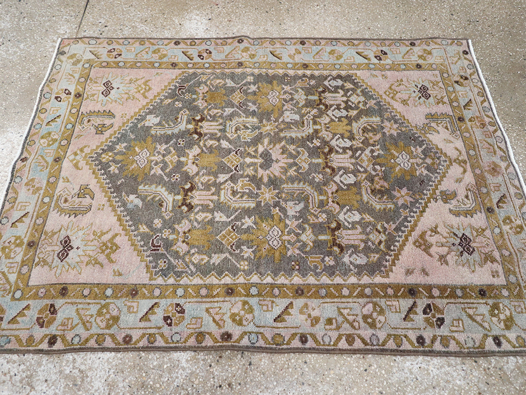 Vintage Persian Malayer Throw Rug, No.32825 - Gsblank