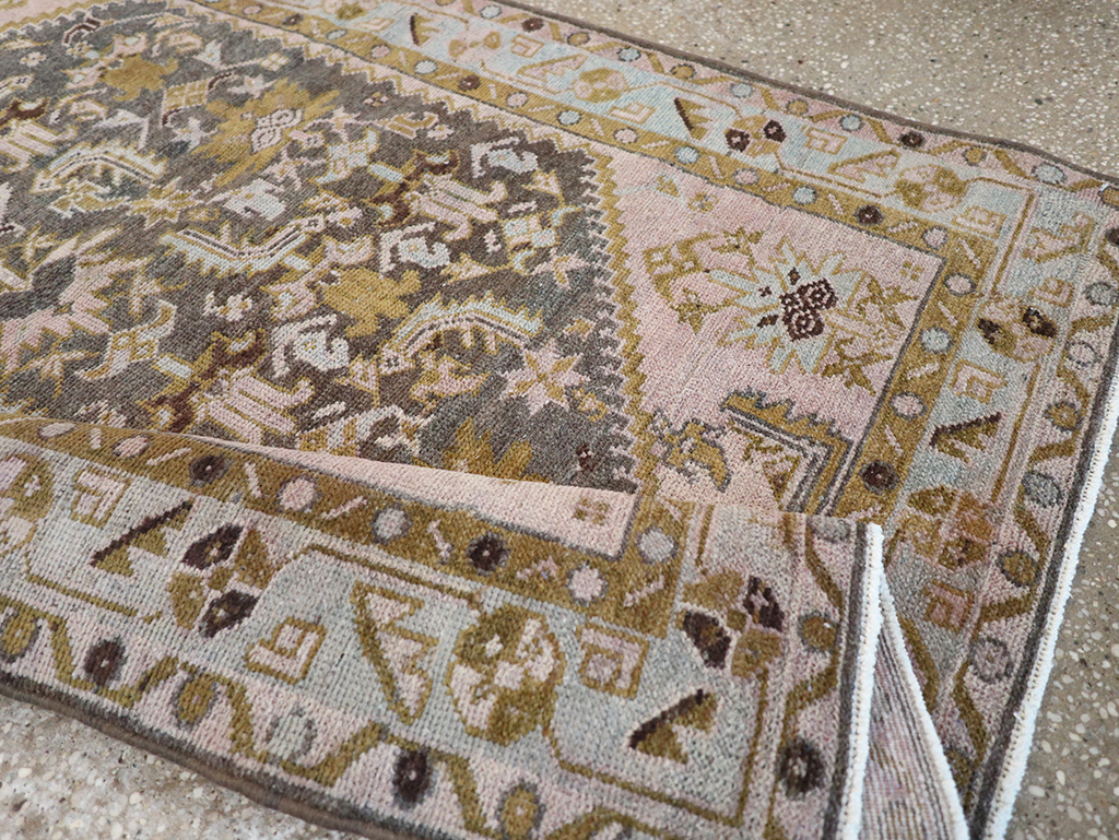 Vintage Persian Malayer Throw Rug, No.32825 - Gsblank