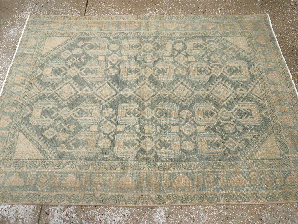 Vintage Persian Malayer Throw Rug, No.32826 - Gsblank