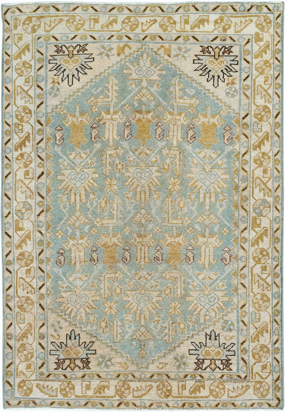 Vintage Persian Malayer Throw Rug, No.32830 - Gsblank