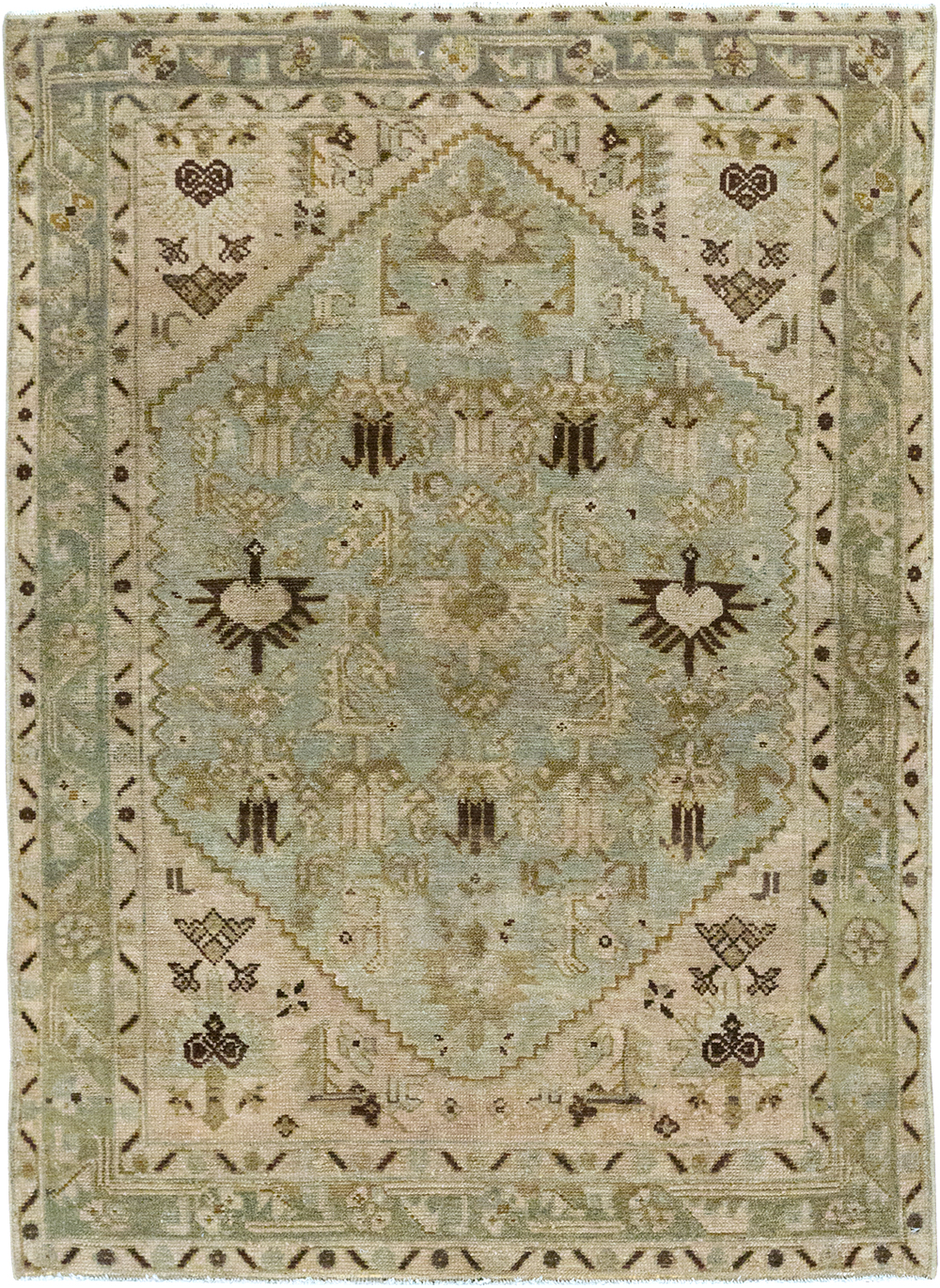 Vintage Persian Malayer Throw Rug, No.32832 - Gsblank