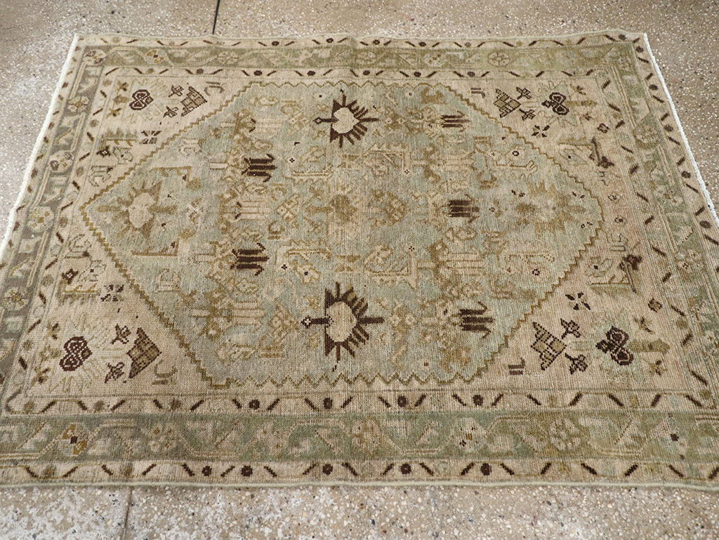 Vintage Persian Malayer Throw Rug, No.32832 - Gsblank