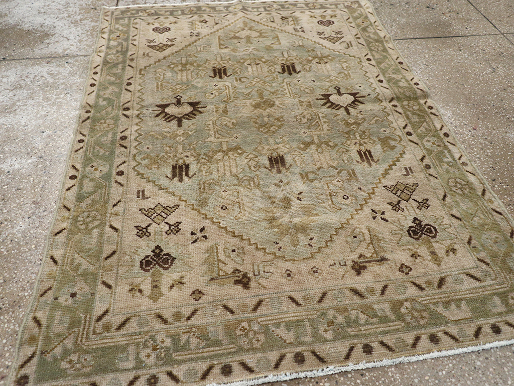 Vintage Persian Malayer Throw Rug, No.32832 - Gsblank