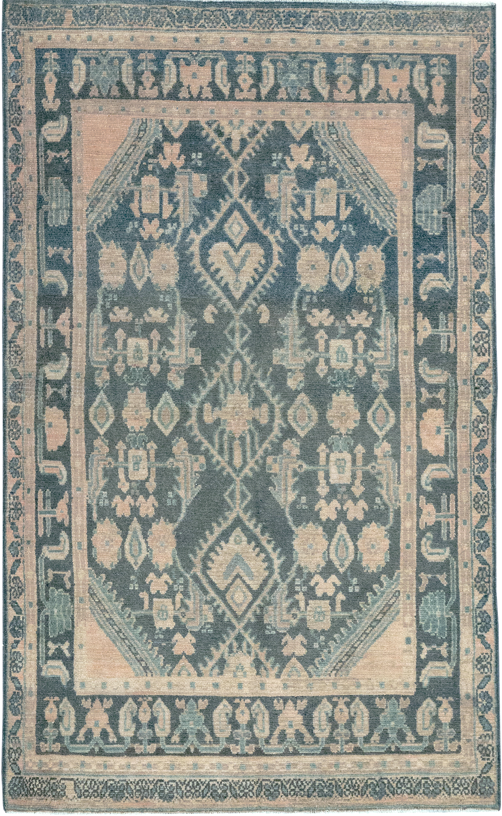 Vintage Persian Malayer Throw Rug, No.32835 - Gsblank