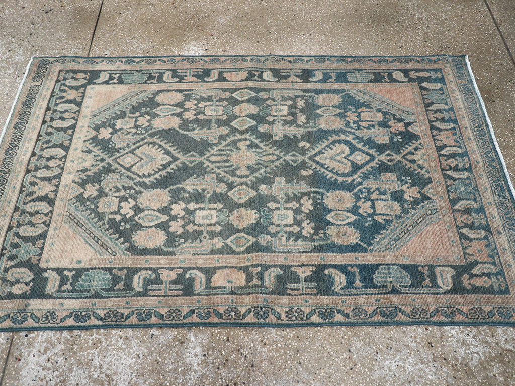 Vintage Persian Malayer Throw Rug, No.32835 - Gsblank