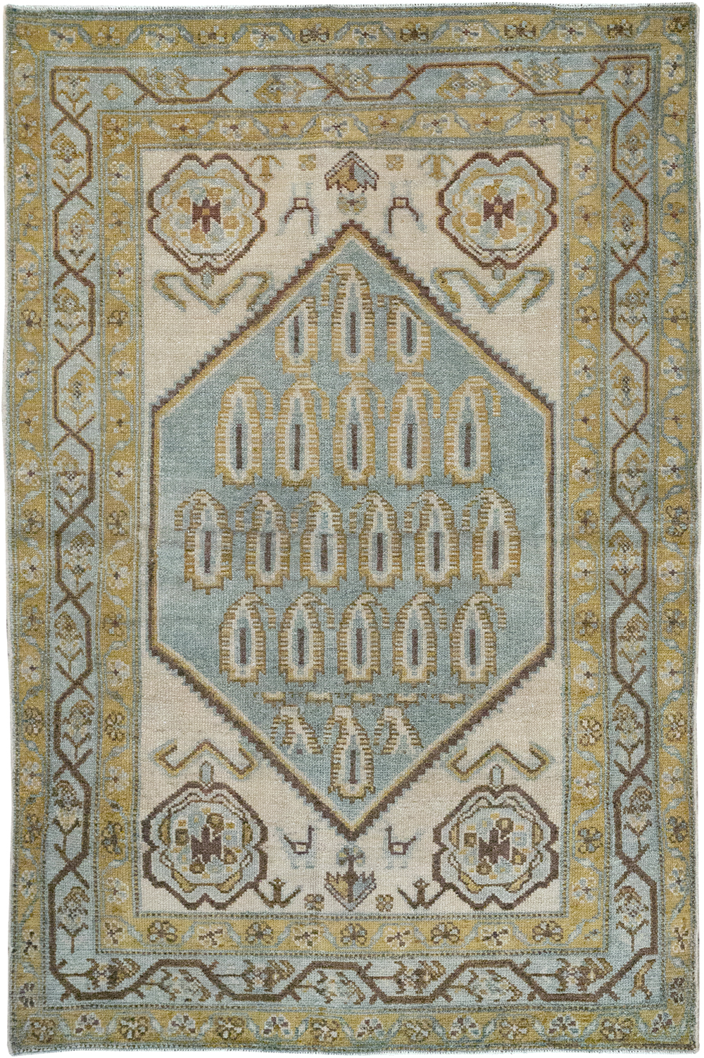 Vintage Persian Malayer Throw Rug, No.32840 - Gsblank