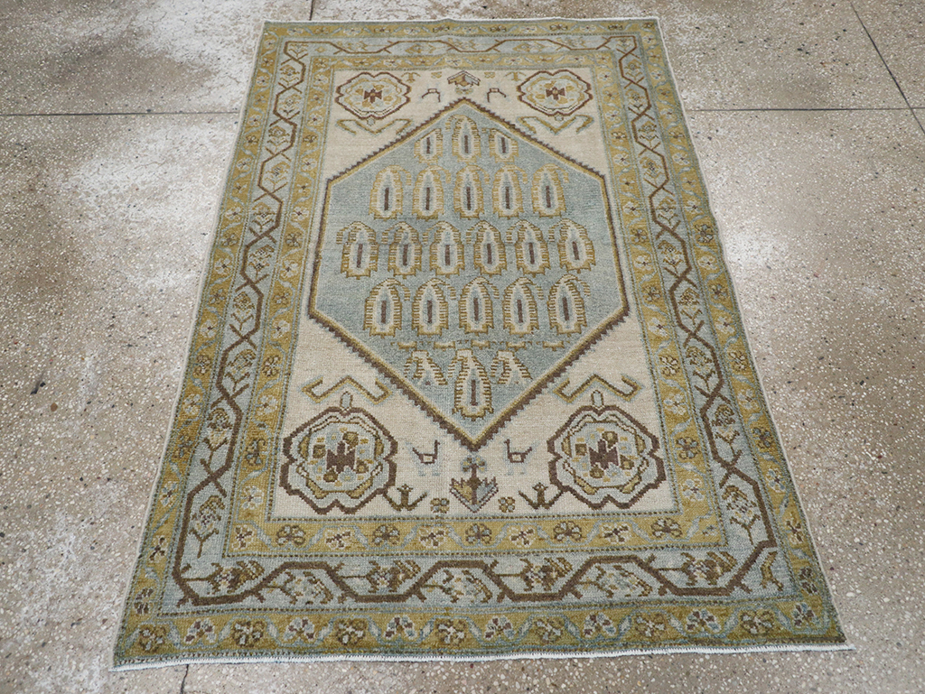 Vintage Persian Malayer Throw Rug, No.32840 - Gsblank