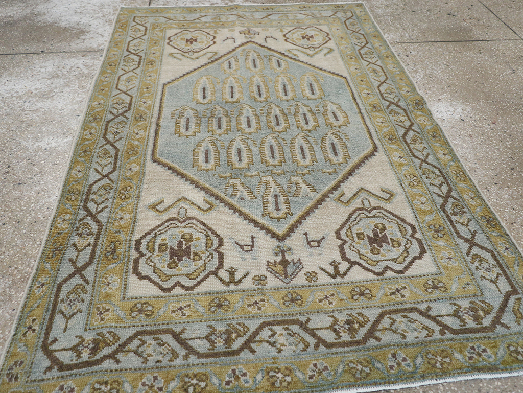 Vintage Persian Malayer Throw Rug, No.32840 - Gsblank