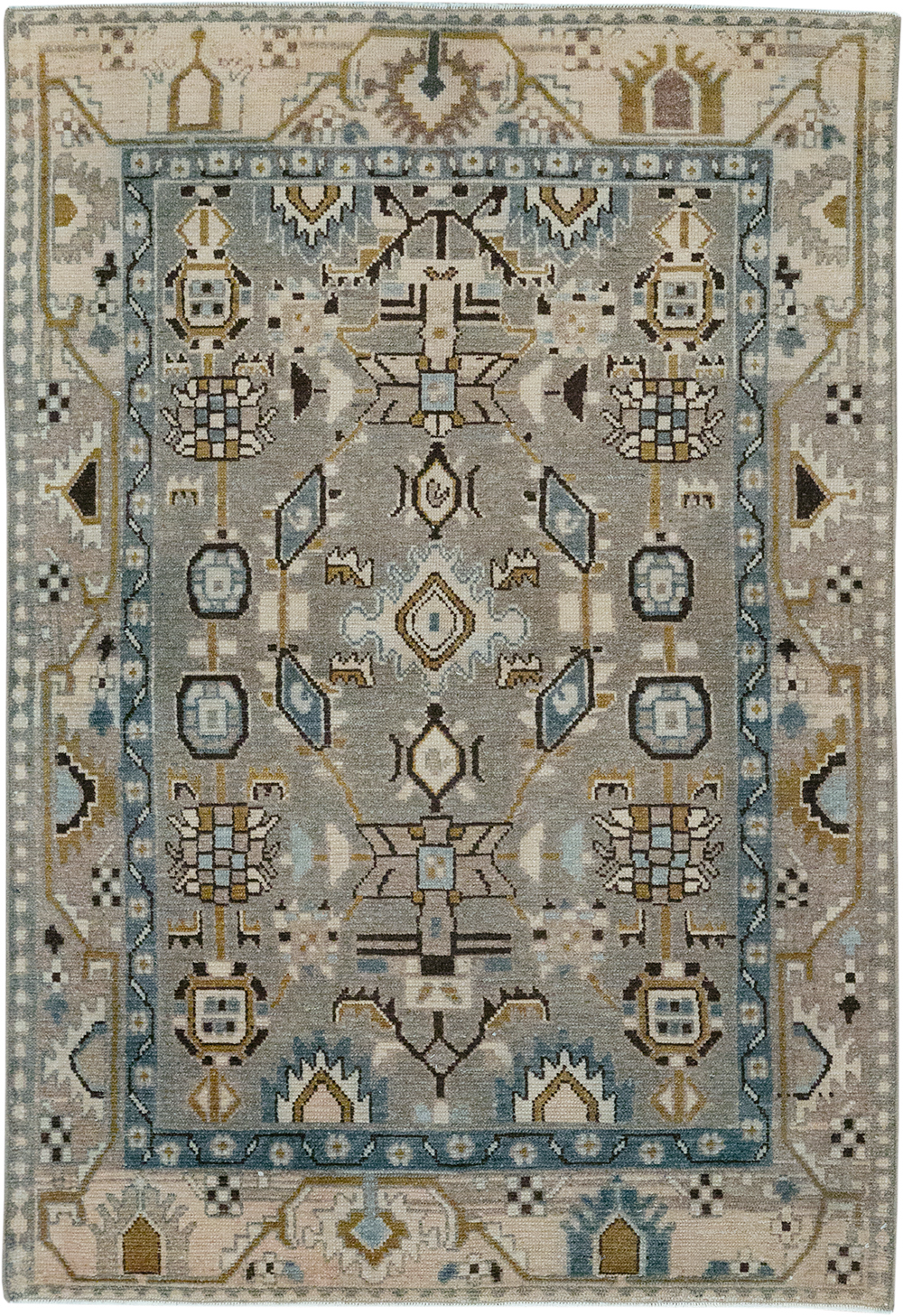 Vintage Persian Malayer Throw Rug, No.32841 - Gsblank