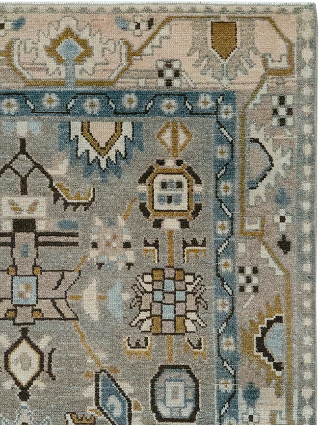 Vintage Persian Malayer Throw Rug, No.32841 - Gsblank