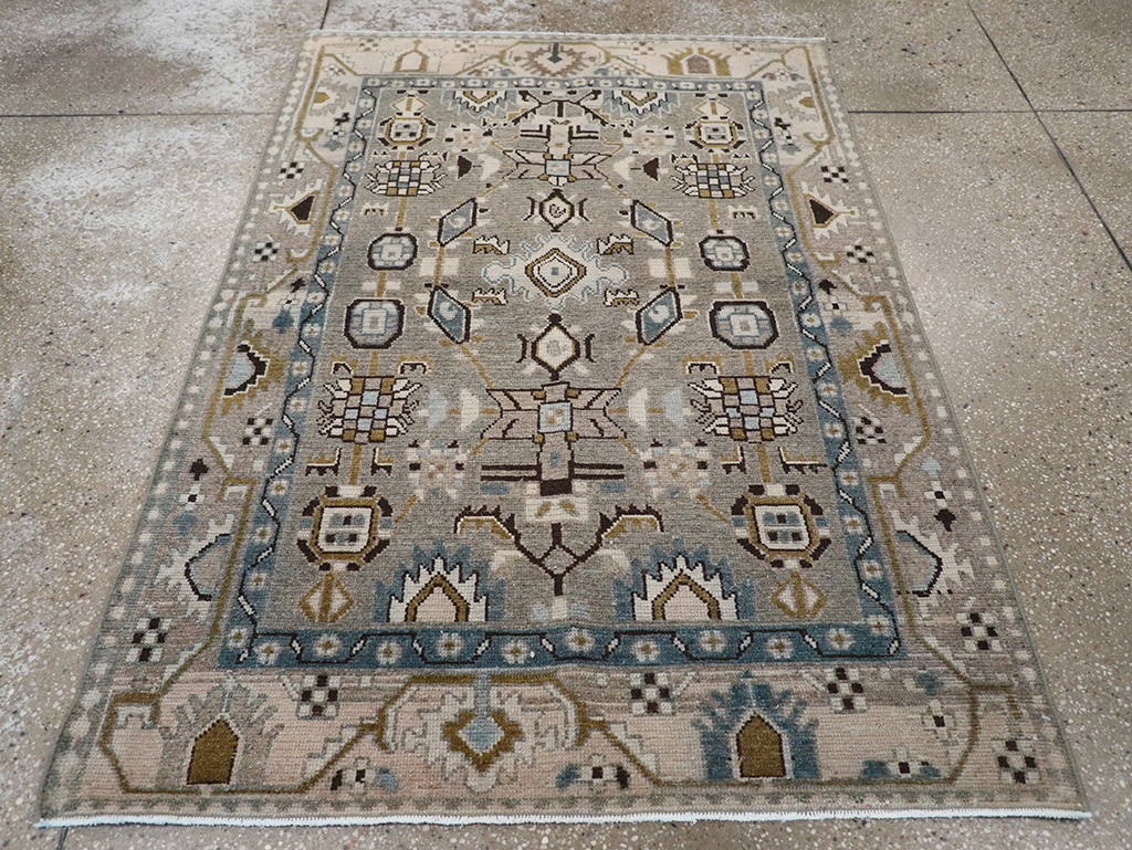 Vintage Persian Malayer Throw Rug, No.32841 - Gsblank