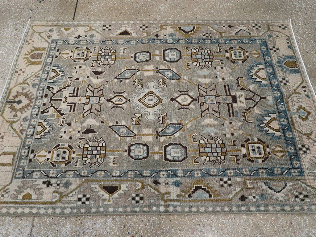 Vintage Persian Malayer Throw Rug, No.32841 - Gsblank